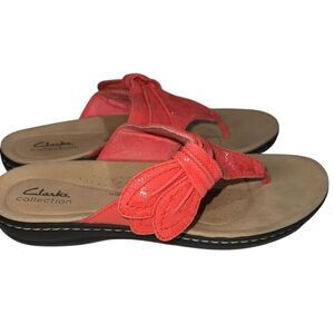 Clark’s Collection Coral Flip‎ Flops - Size 8